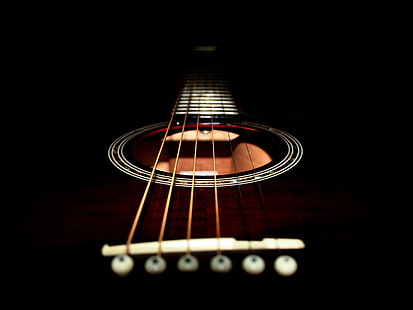brun akustisk gitarr, gitarr, HD tapet HD wallpaper