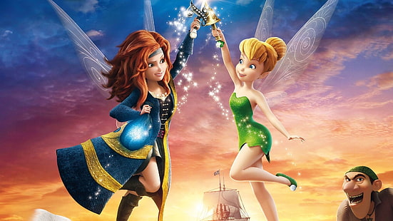 TinkerBell and Pirate Fairy, tecknad film, TinkerBell, Pirate, Fairy, Cartoon, Movie, HD tapet HD wallpaper