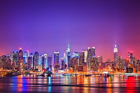 США Город Нью-Йорк Манхэттен Река Гудзон Ультра 3840 × 2160 Hd Обои 70362, HD обои HD wallpaper