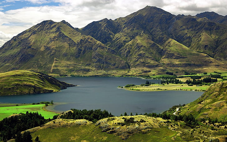 المناظر الطبيعية ، نيوزيلندا ، بحيرة واناكا ، الطبيعة، خلفية HD
