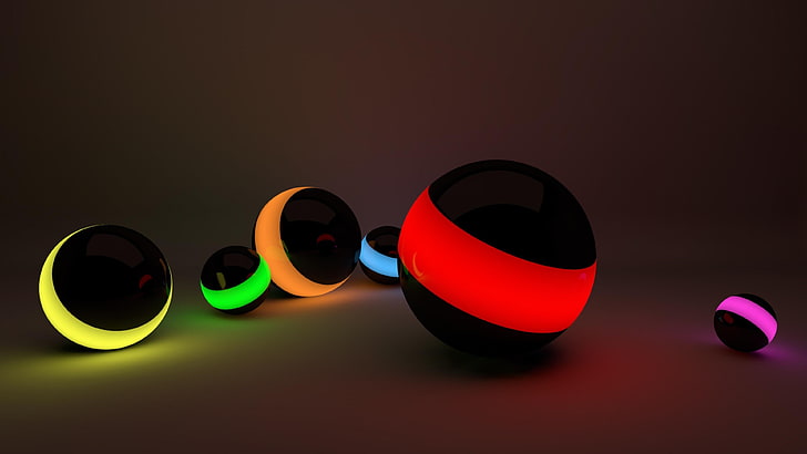 3d, неон, сфера, шар, свет, подсветка, графический дизайн, графика, огни, компьютерная графика, сферы, шары, круг, HD обои