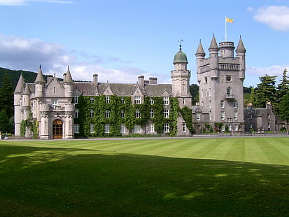 Castelo de Balmoral, arquitetura, castelo, casa, escócia, aberdeenshire, balmoral, animais, HD papel de parede HD wallpaper