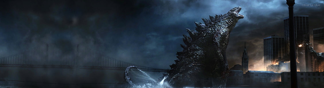 Godzilla 2014, Godzilla tapeter, filmer, andra filmer, godzilla, dual godzilla, dual, godzilla 2014, HD tapet HD wallpaper