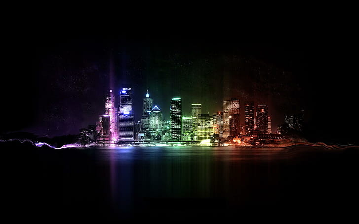 Cityscape Colors, scape, cityscape, cidade, arco-íris, cores, animais, HD papel de parede