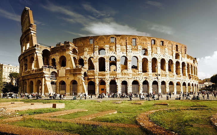 Gladiatori gate arena del Colosseo, Italia, Roma, Colosseo, architettura, Sfondo HD
