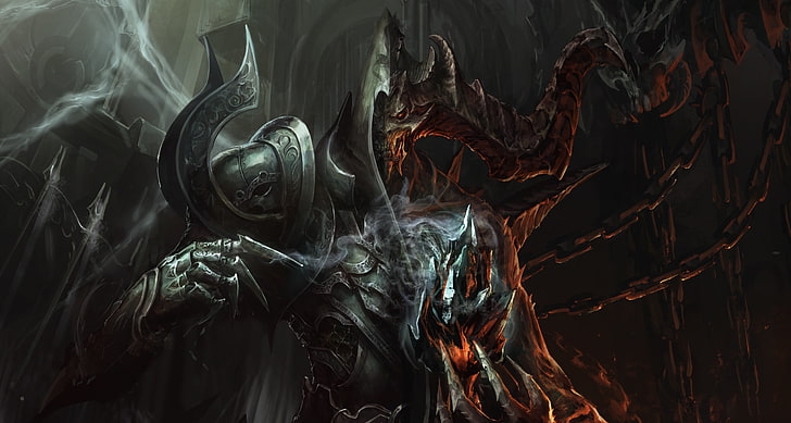 monster baja perak, karya seni, video game, Diablo III, Diablo 3: Reaper of Souls, Wallpaper HD