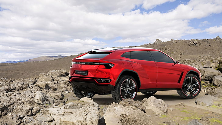 Ford F-150 red pick-up à cabine supplémentaire, Lamborghini Urus, concept cars, voitures rouges, Fond d'écran HD