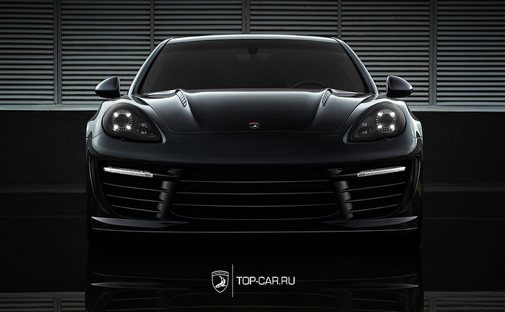 Porsche Panamera Stingray GTR, czarny samochód sportowy, samochody, Porsche, panamera, płaszczka, topcar, sportcar, przysł.1, Tapety HD