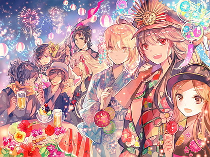 Fate Series, Fate / Grand Order, Chacha (Fate / Grand Order), Demon bågskytt (Fate / Grand Order), Hijikata Toshizō (Fate / Grand Order), Oda Nobukatsu (Fate / Grand Order), Okada Izou (Fate Series), Okita Alter, Okita Souji, Oryou (Fate / KOHA-ACE), Rider (Fate / Grand Order), Sakamoto Ryōma (Fate / Grand Order), Sakura Saber, HD tapet HD wallpaper