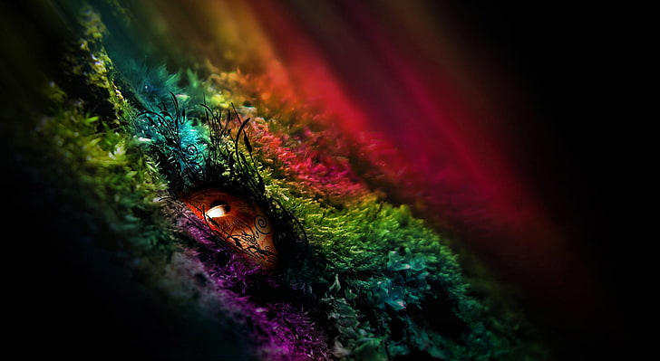 Eye, macro photography of brown eye, Aero, Creative, Colorful, HD wallpaper