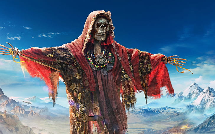 the sky, mountains, Scarecrow, totem, Tom Clancy`s Ghost Recon, HD wallpaper