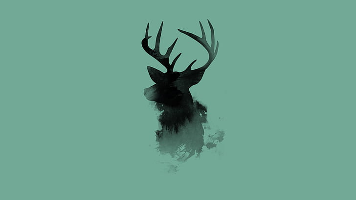 Deer Green Drawing HD, digital / Bildmaterial, Zeichnung, grün, Hirsch, HD-Hintergrundbild