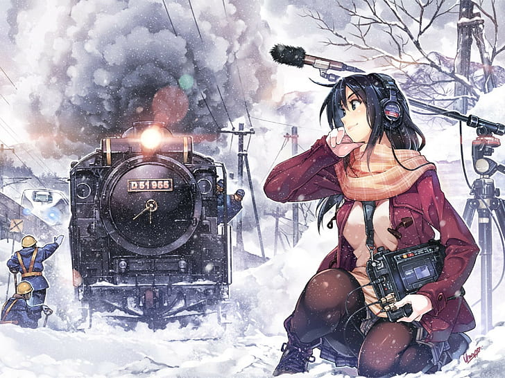 anime, anime girls, Rail Wars, train, HD wallpaper