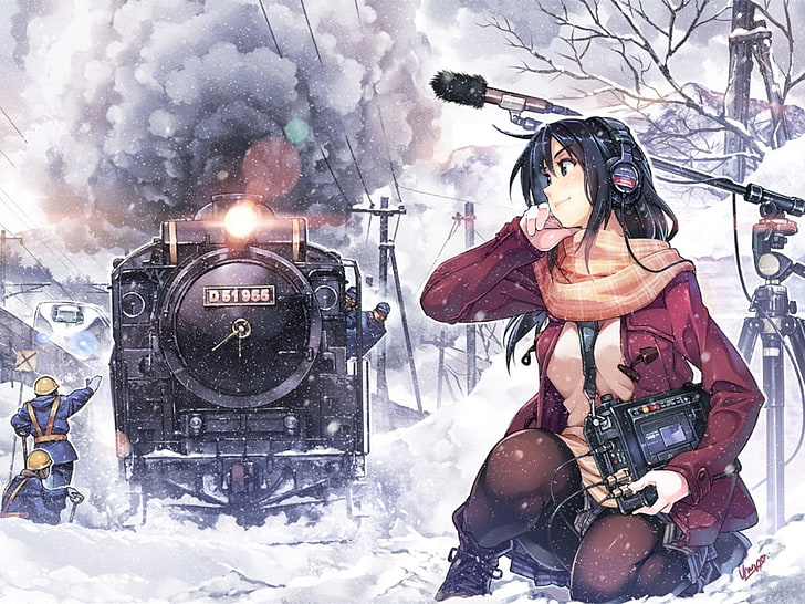 Rail Wars, anime girls, pociąg, anime, Tapety HD