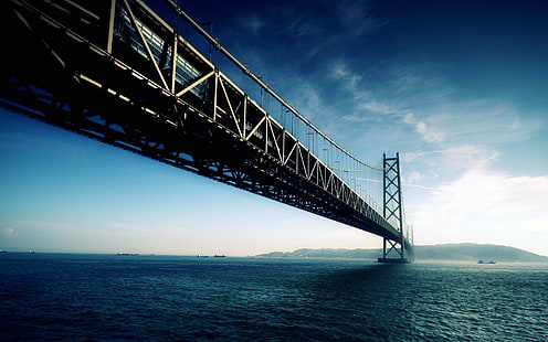 Akashi Kaikyo Bridge Japan, bridge, japon, akashi, kaikyo, travel and world, Fond d'écran HD HD wallpaper