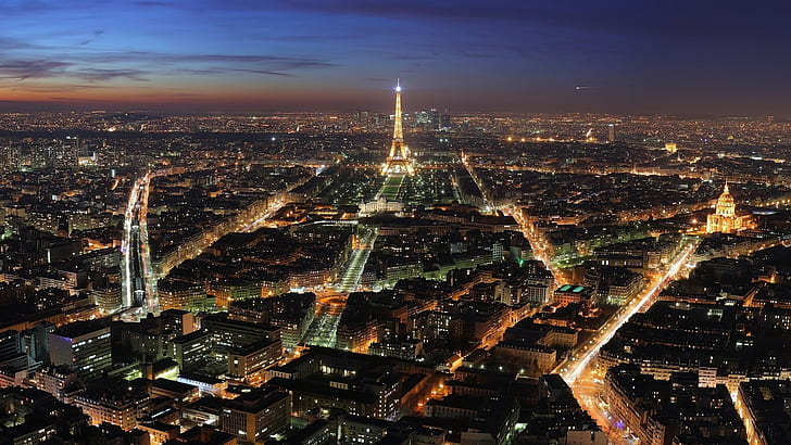 градски пейзаж, Париж, Франция, Айфелова кула, град, HD тапет