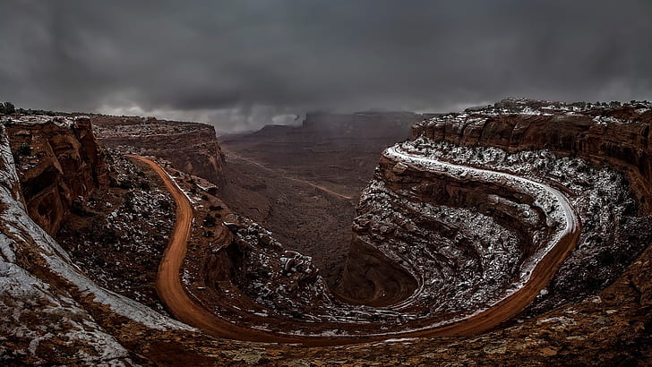 Shafer Canyon, Utah, USA, endless road, Shafer, Canyon, Utah, USA, Endless, Road, HD wallpaper