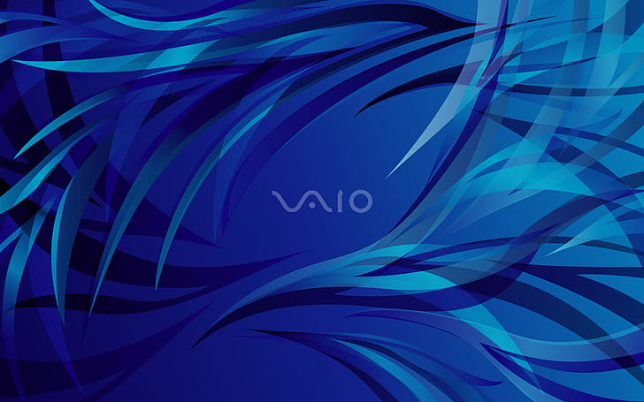 VAIO, Sony, bleu, formes, Fond d'écran HD