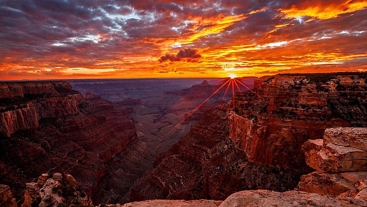 Terra, Nascer, Canyon, Grand Canyon, Pôr-do-sol, HD papel de parede