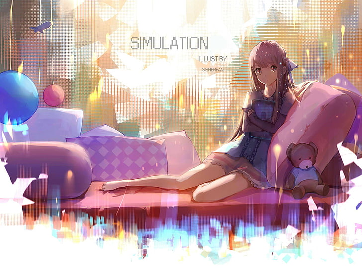 アニメ、アニメの女の子、避難所、R（シェルター）、ドレス、脚、足、ピンクの髪、 HDデスクトップの壁紙