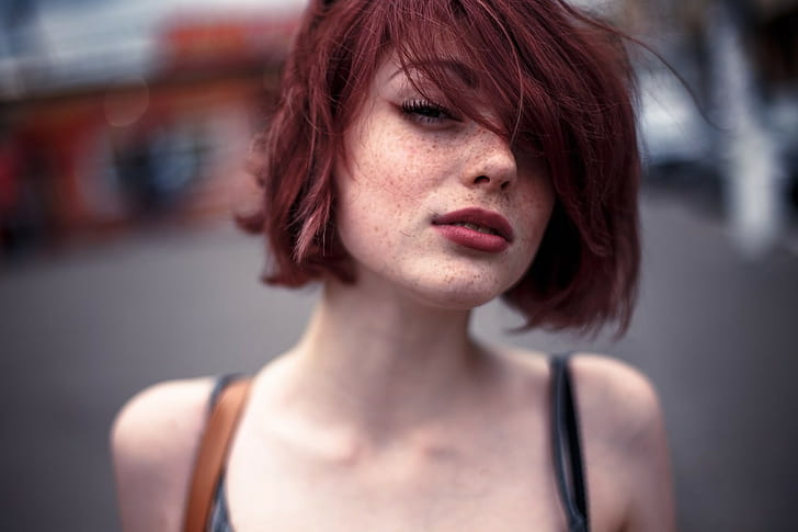 Mayya Giter, redhead, freckles, HD wallpaper