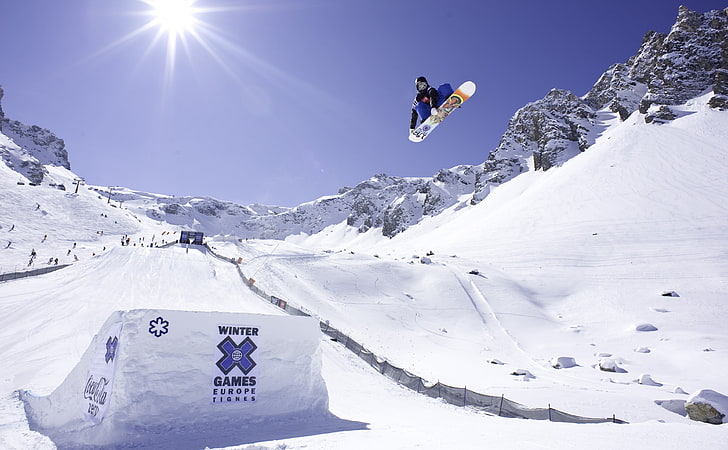 X Games Snowboarding, white snowboard ramp, Sports, Other Sports, Games, Snowboarding, HD wallpaper