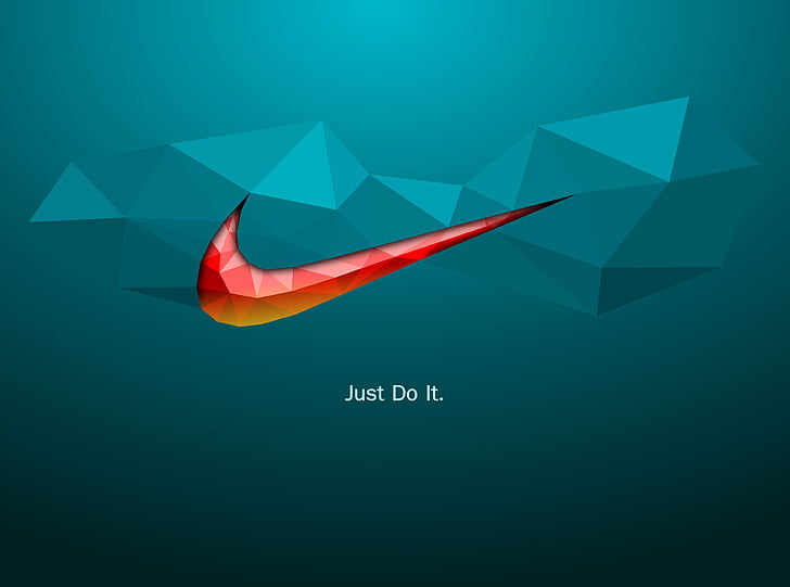 โลโก้ Nike สีแดงและสีเหลือง Just Do It คำพูดยอดนิยม 4K, วอลล์เปเปอร์ HD
