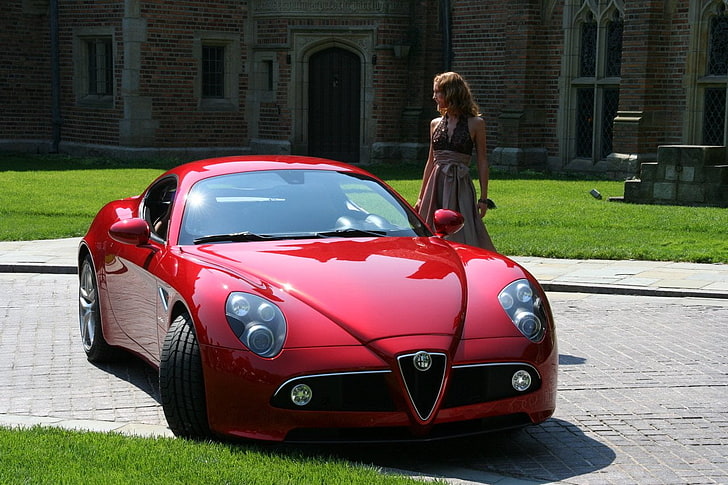rotes Alfa Romeo 4c Coupé, Alfa Romeo, HD-Hintergrundbild