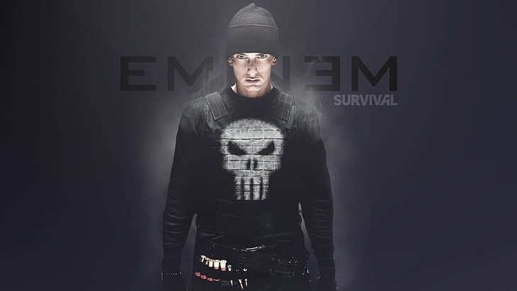 Eminem Slim Shady Punisher HD, музыка, каратель, Eminem, стройная, тенистая, HD обои