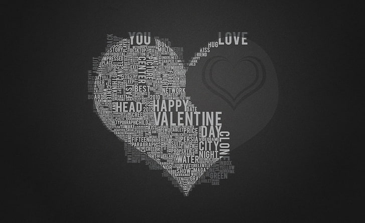 Feels Home - Black, gray and black heart word cloud illustration, Artistic, Typography, Black, HD wallpaper