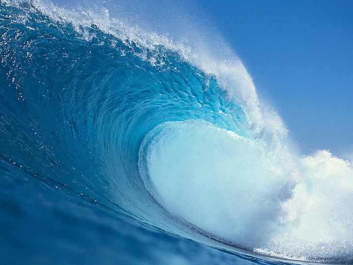 Natureza, paisagem, ondas, enorme, mar, azul, água, surf, natureza, paisagem, ondas, enorme, mar, azul, água, surf, HD papel de parede
