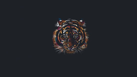 Животно, артистично, минималистично, тигър, HD тапет HD wallpaper