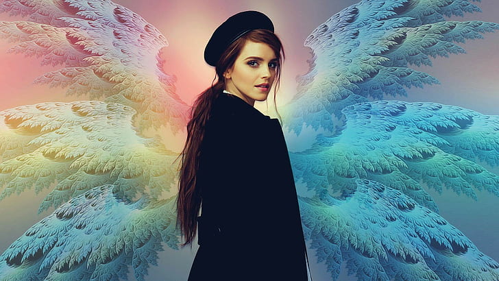 Emma Watson, Harry Potter, Hermione Granger, wings, HD wallpaper