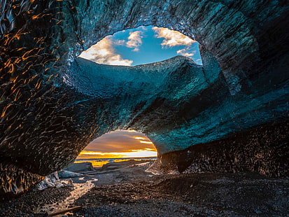 Höhlen, Höhle, Eis, HD-Hintergrundbild HD wallpaper