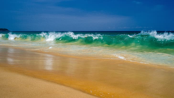 푸켓, 태국, 바다, 풍경, 해변, 행복, 35mm, 카론 해변, 바다., 펜탁스 645D, HD 배경 화면