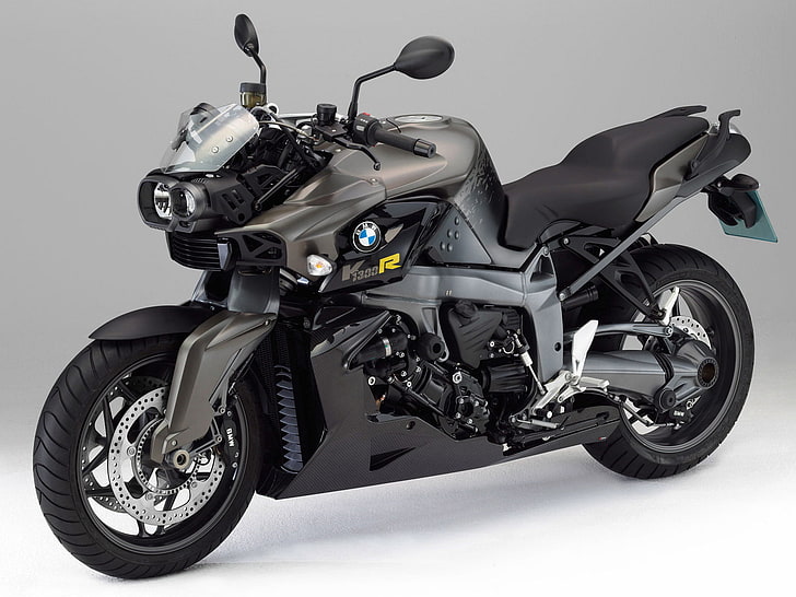 BMW K1300R, szaro-czarny rower sportowy BMW, Motocykle, BMW, 2012, Tapety HD