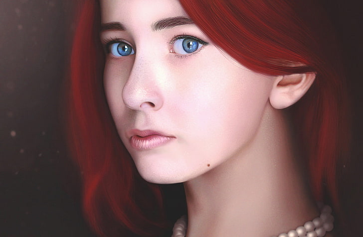 render, CGI, wanita, berambut merah, karya seni, seni digital, Wallpaper HD