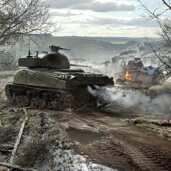 tank perang abu-abu, WoT, Sherman, Panther, World Of Tanks, Wargaming Net, Medium Tanks, Sherman Firefly, Wallpaper HD
