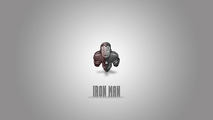 Iron Man logo, Iron Man, cartoon, minimalism, artwork, HD wallpaper