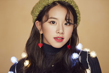 K-pop, duas vezes, mulheres, asiáticas, cantora, Natal, cores quentes, duas vezes chaeyoung, HD papel de parede HD wallpaper