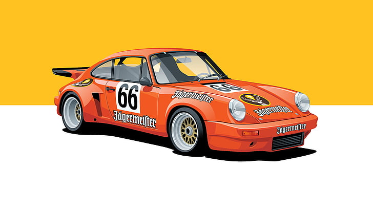 Porsche 911 RSR, autos de carrera, Jägermeister, póster, Fondo de pantalla HD