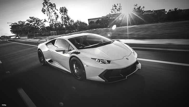white Lamborghini Huracan, Lamborghini, car, vehicle, HD wallpaper