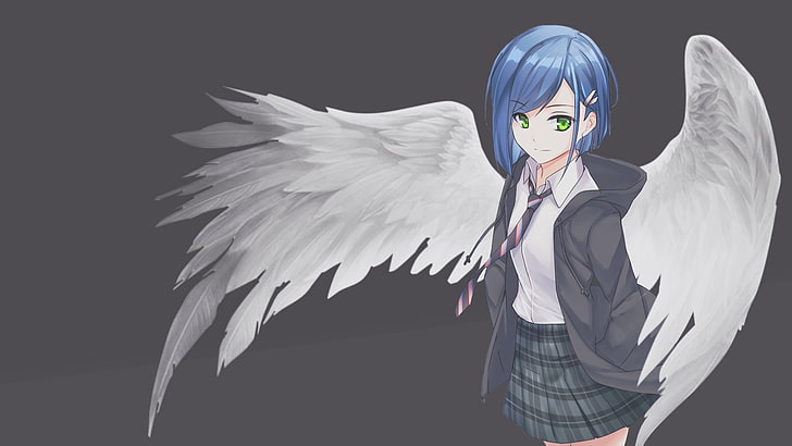 karakter wanita berambut biru dengan sayap, gadis anime, sayap, anime, Sayang di FranXX, Ichigo (Sayang di FranXX), Wallpaper HD