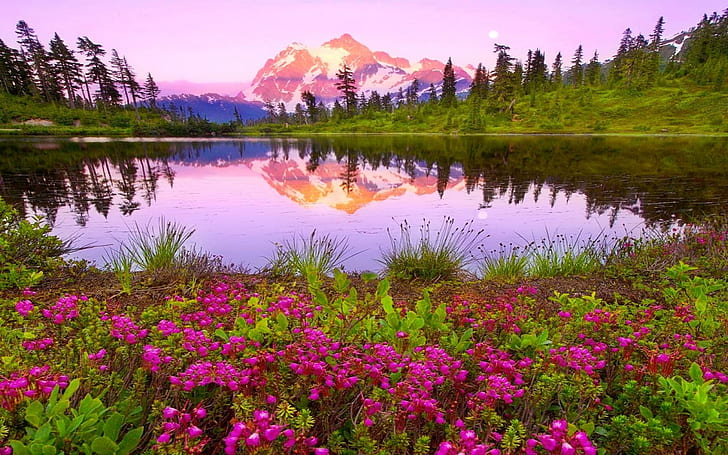 Mountain Paradise Nature Colorful Lake Sky 1280×960 Hd Wallpaper 18493, HD wallpaper