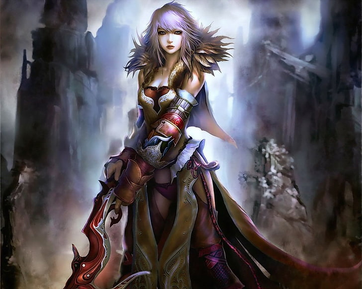 امرأة تحمل السيف خلفية رقمية ، خيال ، نساء محارب ، امرأة، خلفية HD