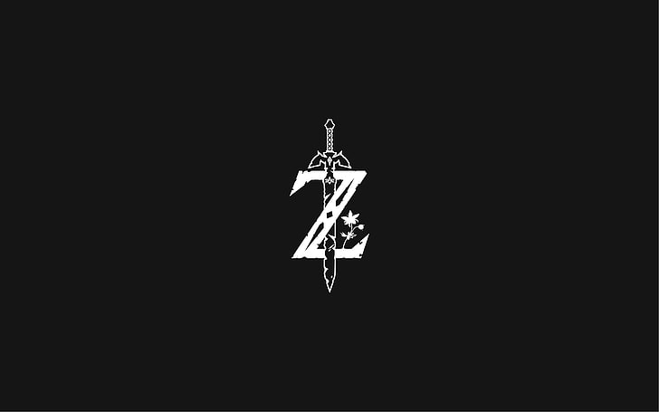 the legend of zelda minimalism monochrome video games the legend of zelda breath of the wild, HD wallpaper