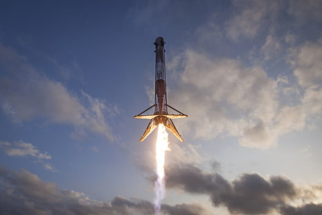 brauner und schwarzer Deckenventilator, SpaceX, Rakete, Feuer, HD-Hintergrundbild HD wallpaper