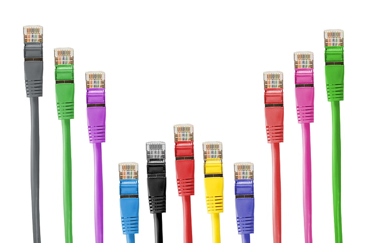 kabel, katze 5e, bunt, bunt, ethernet, lan, lan-kabel, makro, netzwerkkabel, netzwerkstecker, patchkabel, rj 45, rj45, HD-Hintergrundbild