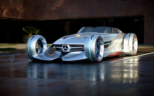 2011 Mercedes Benz Silver Arrow Concept, серый Мерседес-Бенц купе, 2011, концепция, Mercedes, Benz, серебро, стрела, автомобили, Мерседес-Бенц, HD обои HD wallpaper