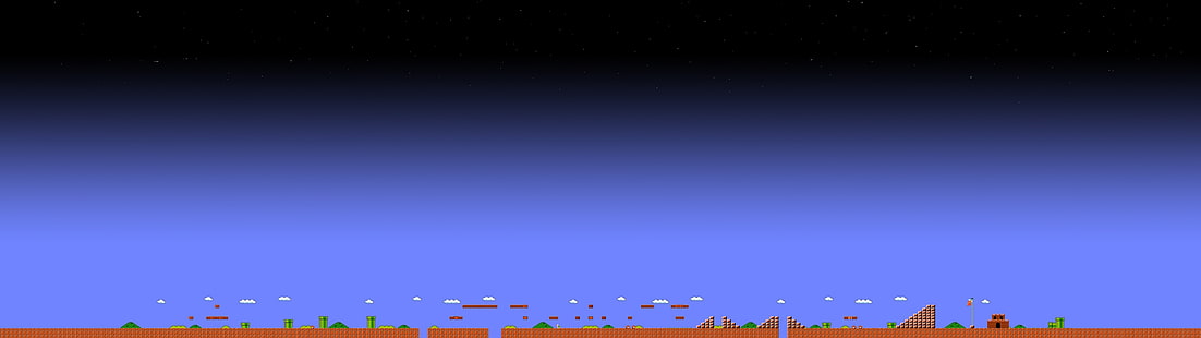 fondo de pantalla azul y marrón, Super Mario, pantalla múltiple, juegos retro, videojuegos, Fondo de pantalla HD HD wallpaper
